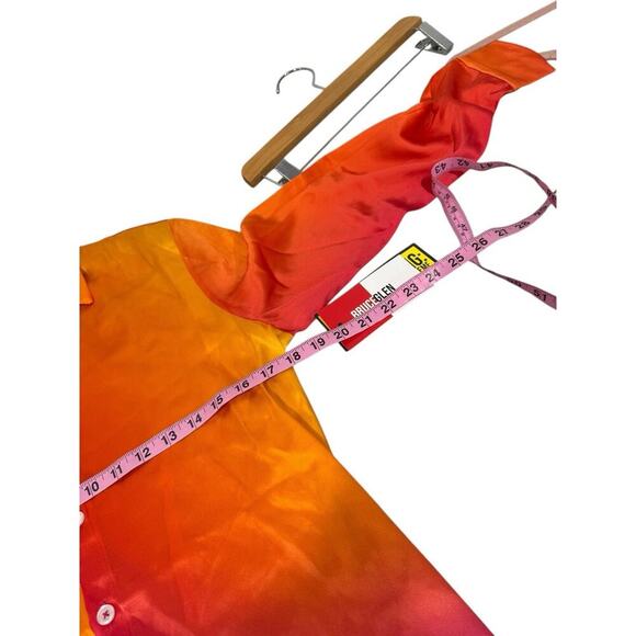 BRUCE GLENN PRISM SUNRISE SILK BUTTON UP SHIRT WOMENS XS NEW - Picture 7 of 12